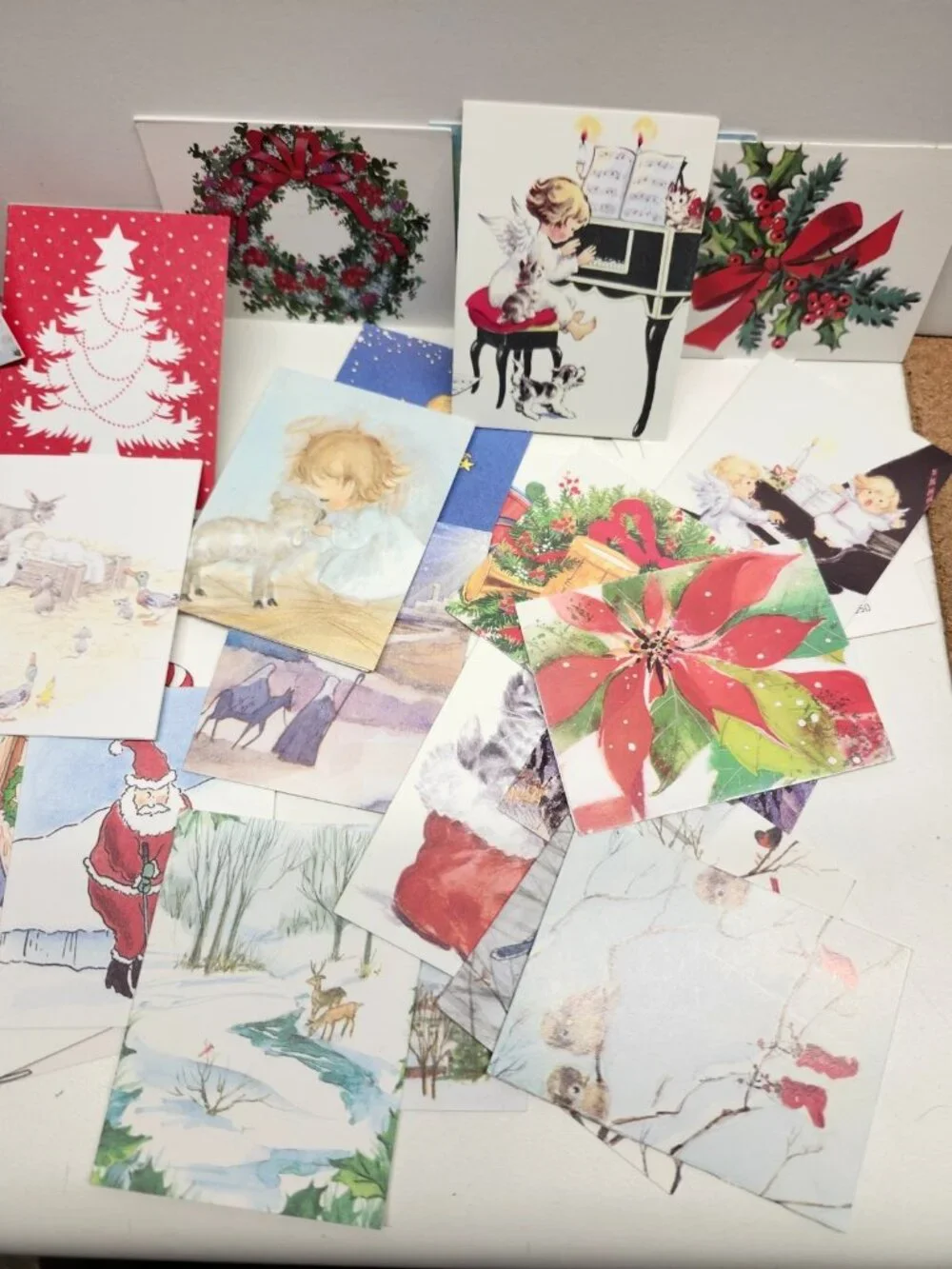 Lot of 58 Vintage Kristin Elliott Christmas Greeting Cards 3.25